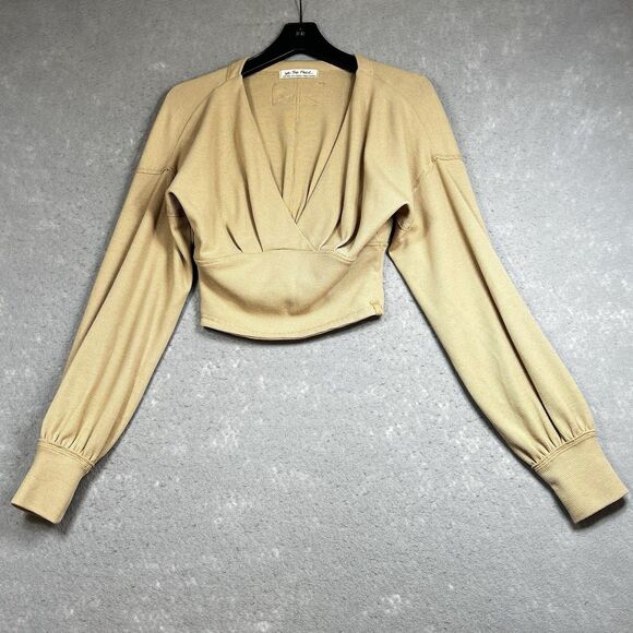 We The Free Tops - We The Free Surplice Crop Top Womens Size Small Brown All Nighter Long Sleeve